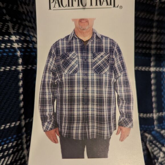 Men's Pacific Trail blanket flannel blue button up.  Size XXL.  100% cotton. - Picture 6 of 6